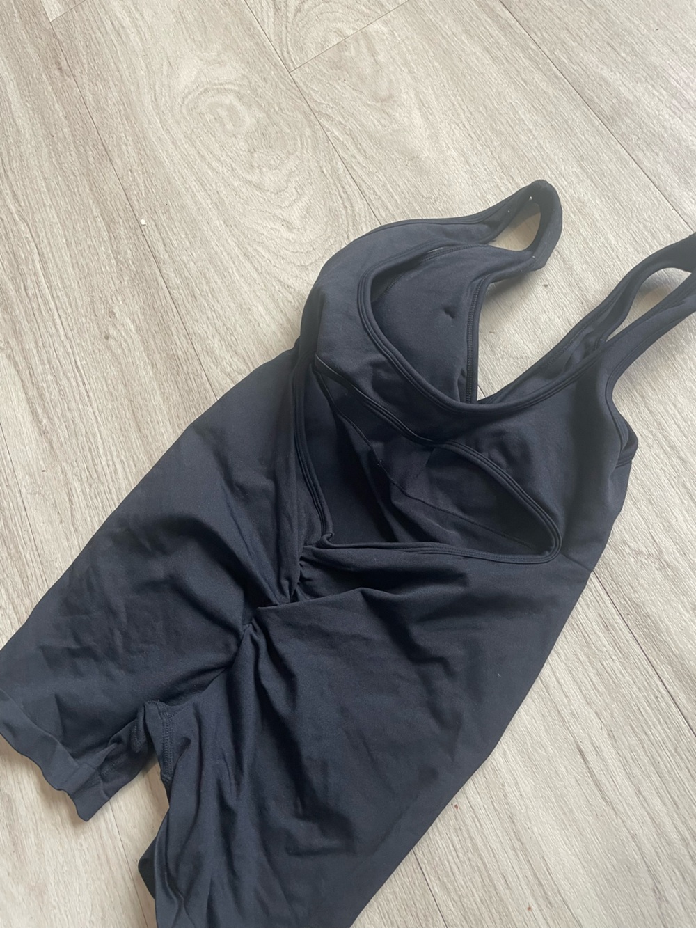 Women's Black Scoop-Neck athletic Romper - Picture 2 of 2